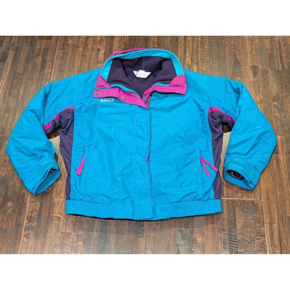 Vintage 90s‎ Columbia Bugaboo 3-in-1 Interchange Ski Jacket Womens M Teal Purple